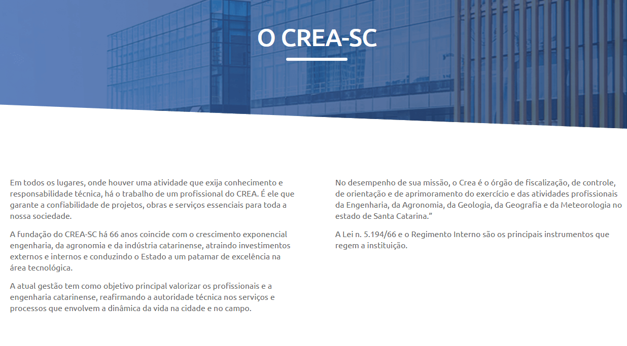 Conheça o CREA-SC