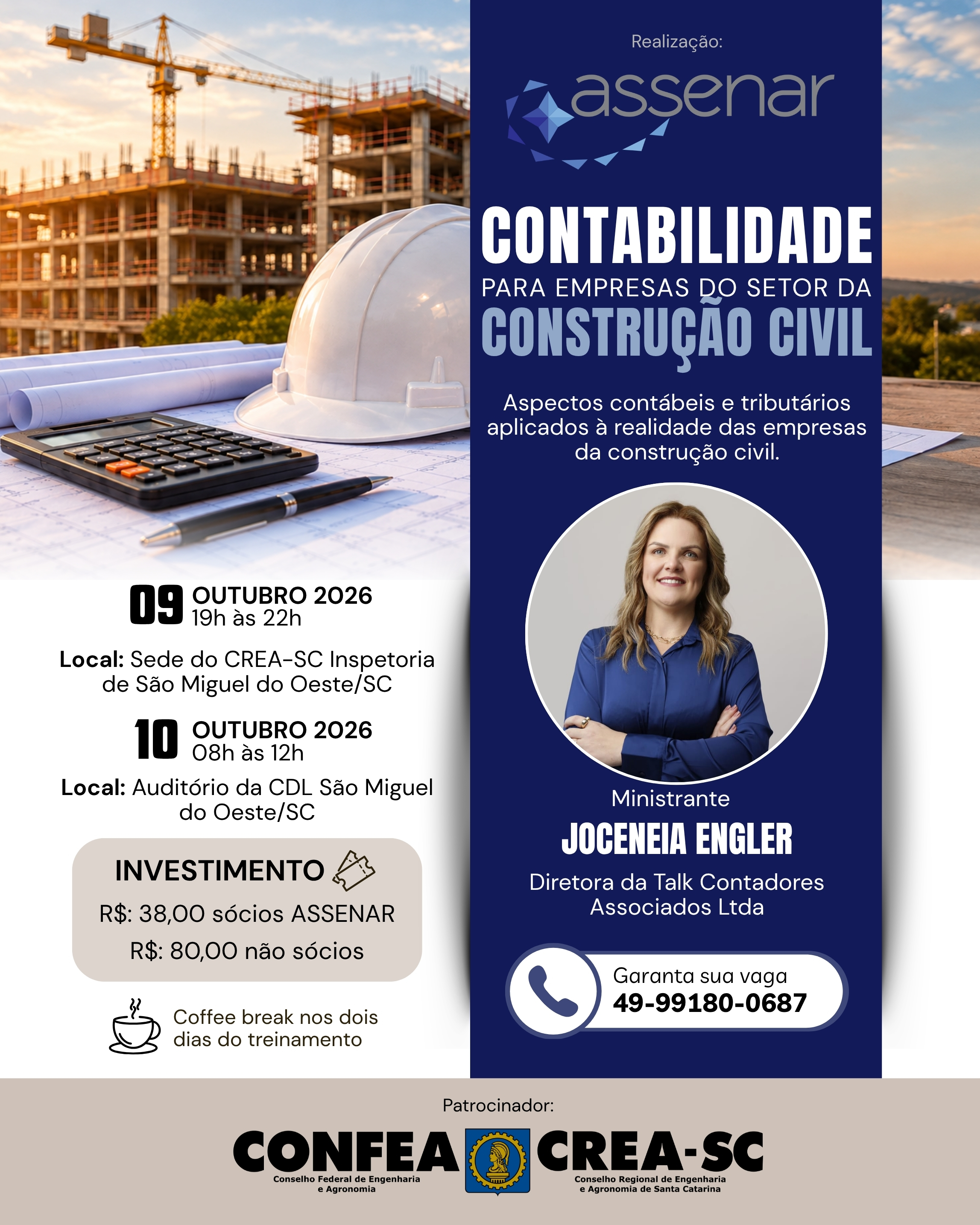Convite | Treinamento em Contabilidade para Empresas do Setor da Construção Civil